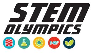 A white background with "STEM OLIYMPICS" in bold black letters