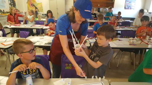 Group of children doing arts and crafts