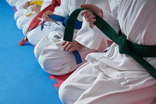 Judo students sitting